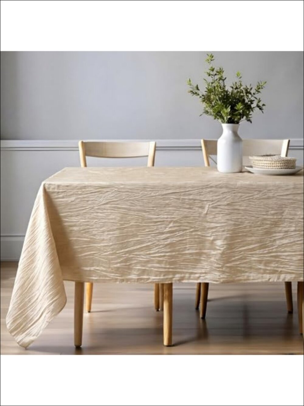Crinkle Taffeta Tablecloth 90x132 Rectangle for 6ft Tables Wedding Party